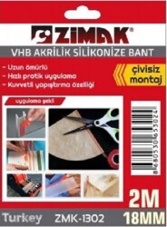 Akrilik Silikonize Çift Taraflı Band 2mx18mm - 2