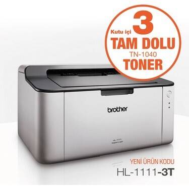 Brother Hl-1111-3t Mono Lazer A4 Mono Usb Yazıcı 3 Tam Dolu Toner - 2