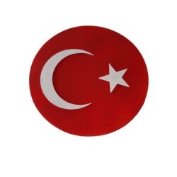 Dekoratif Söve Türk Türkiye Bayrağı Oval 60x60 - 1