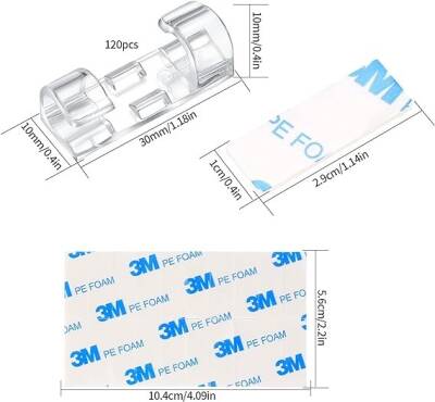 Şeffaf Kablo Düzenleyici 25 Adet - 2